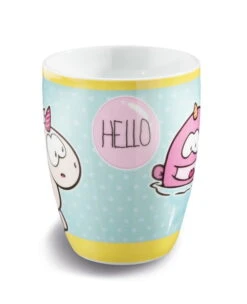 Nici 41861 Tasse Einhorn Theodor & Einhorn-Wal Rainbow HELLO 8x10cm Porzellan -Nici Gmbh 41861 03 ZA Frei me
