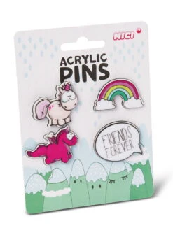 Nici 45702 SET Acryl Pins Einhorn Theodor & Friends Regenbogen Auf Header-Karte -Nici Gmbh 45702 02 ZA Frei 1462x2048