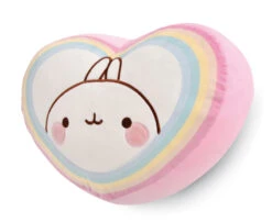 Nici 48228 Kissen Herzförmig Molang Regenbogenherz 40x30cm Stretch-Plüsch Kawaii -Nici Gmbh 48228 03 ZA Frei