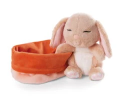 Nici 48708 Sleeping Pets Bunnies Hase Karamell 12cm Schlafend Im Körbchen Peach -Nici Gmbh 48708 03 ZA Frei 2048x1607