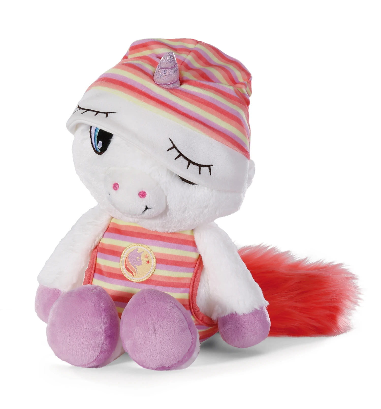 Nici 48884 Schlafmützen Einhorn Myala Weiß-rot 22cm Plüsch Kuscheltier 3 Nici 48884 Schlafmützen Einhorn Myala Weiß-rot 22cm Plüsch Kuscheltier