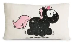 Nici 41428 Kissen Schwarzes Einhorn Carbon Flash Rechteckig 43x25cm Plüsch -Nici Gmbh 57hFP5PNF43xtr6